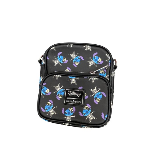 Disney Handbags - Disney Her Universe Stitch Skeleton Crossbody Bag Black Faux no strap H34
